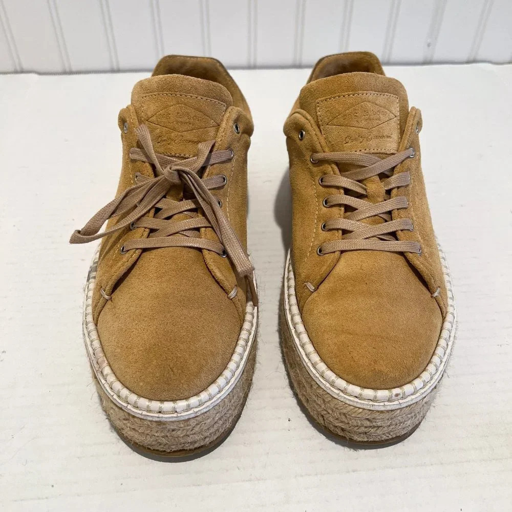 Rag & Bone Kent Tan Suede Espadrille Slip On Boho Designer Lace Up Sneakers 7.5 - Picture 7 of 11